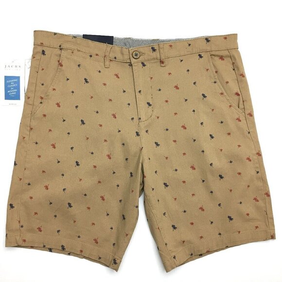 Jachs Other - NEW Jachs New York Men's Bleecker Shorts Tan Palm Trees Print size 34